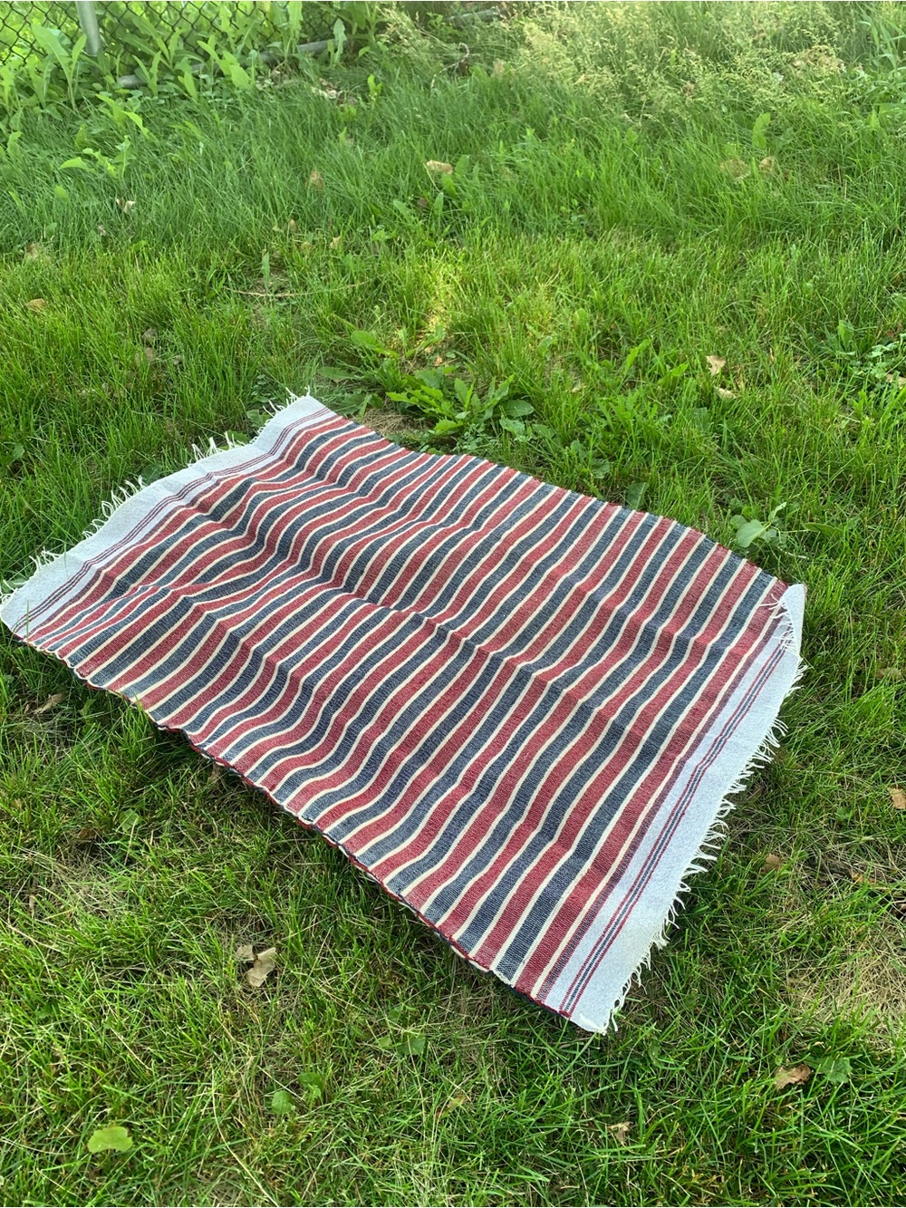 New handwoven Striped picnic Blanket cotton - Classic Cozy Style - Picture 6 of 9